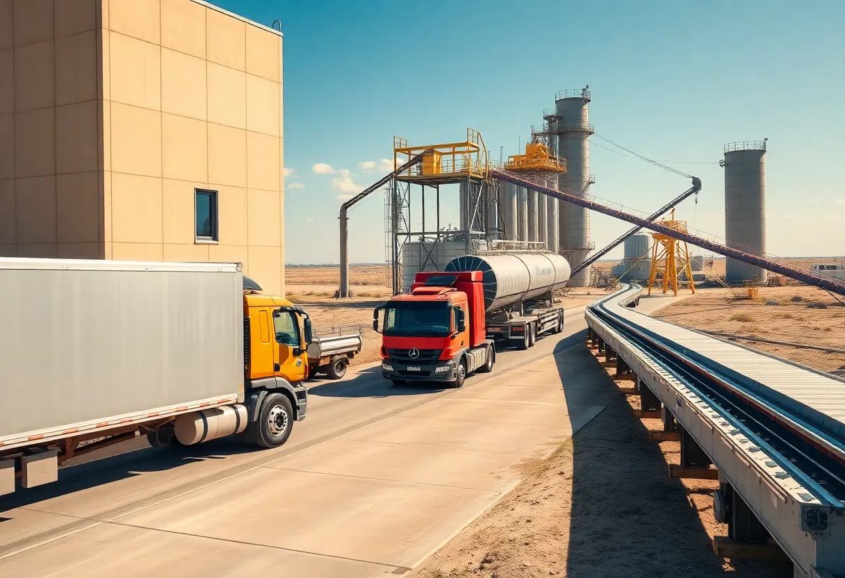 Atlas Energy Solutions production facility with logistics