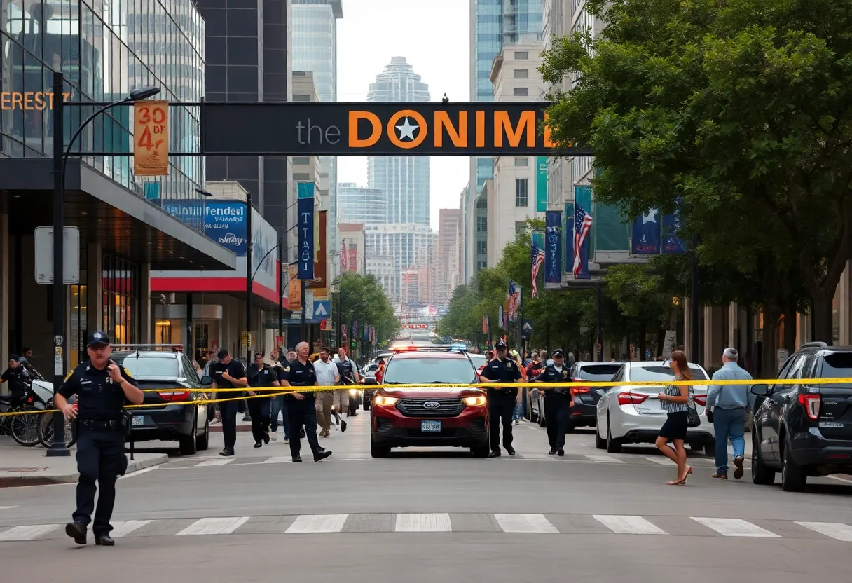 Scene depicting law enforcement in Austin during a drug bust operation.