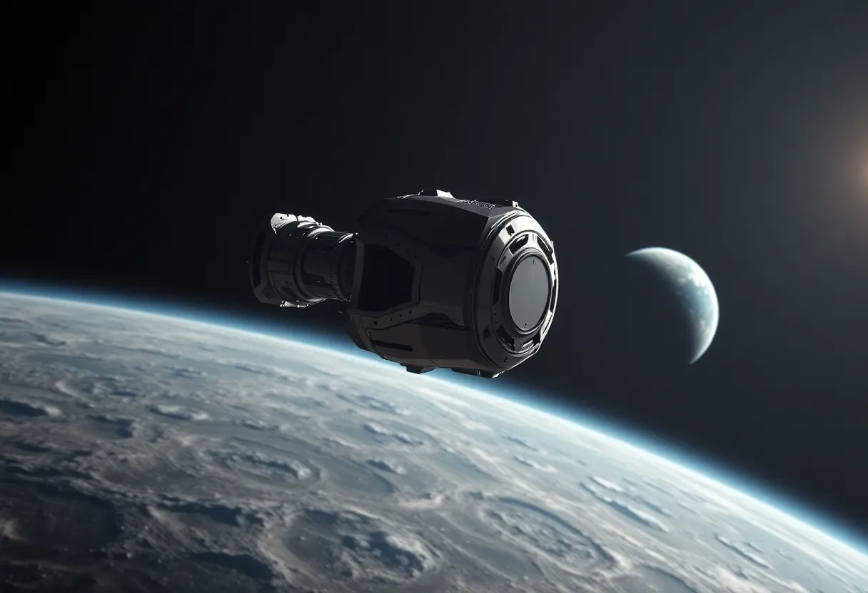 Blue Ghost lunar lander in orbit around the Moon