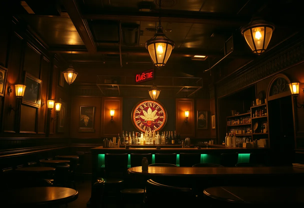 Interior of Brass Peacock speakeasy in Georgetown