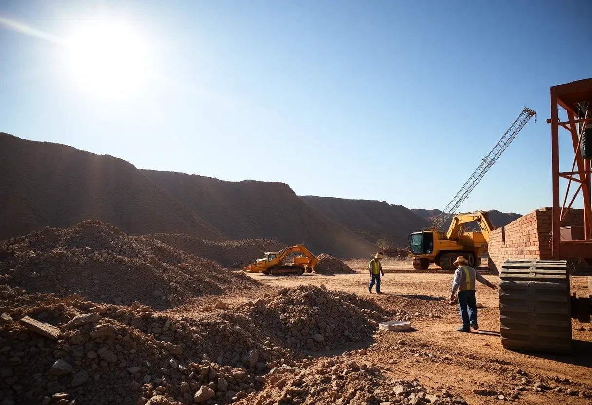 Construction site in Cedar Park for new earth mineral extraction company