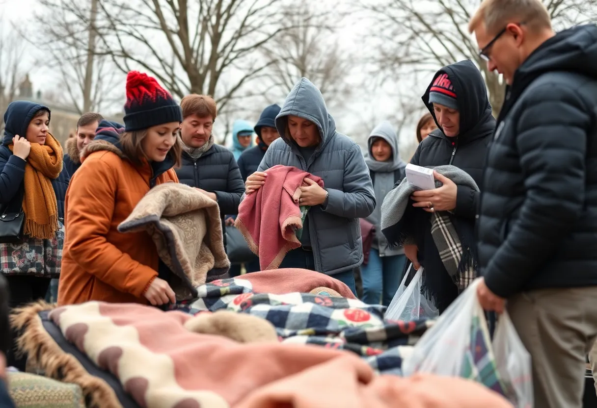 Volunteers providing support to unhoused individuals in Williamson County.