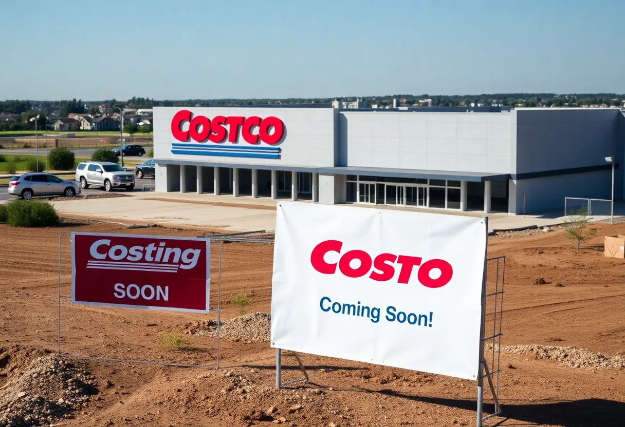 Construction site of Costco store in Liberty Hill, Texas