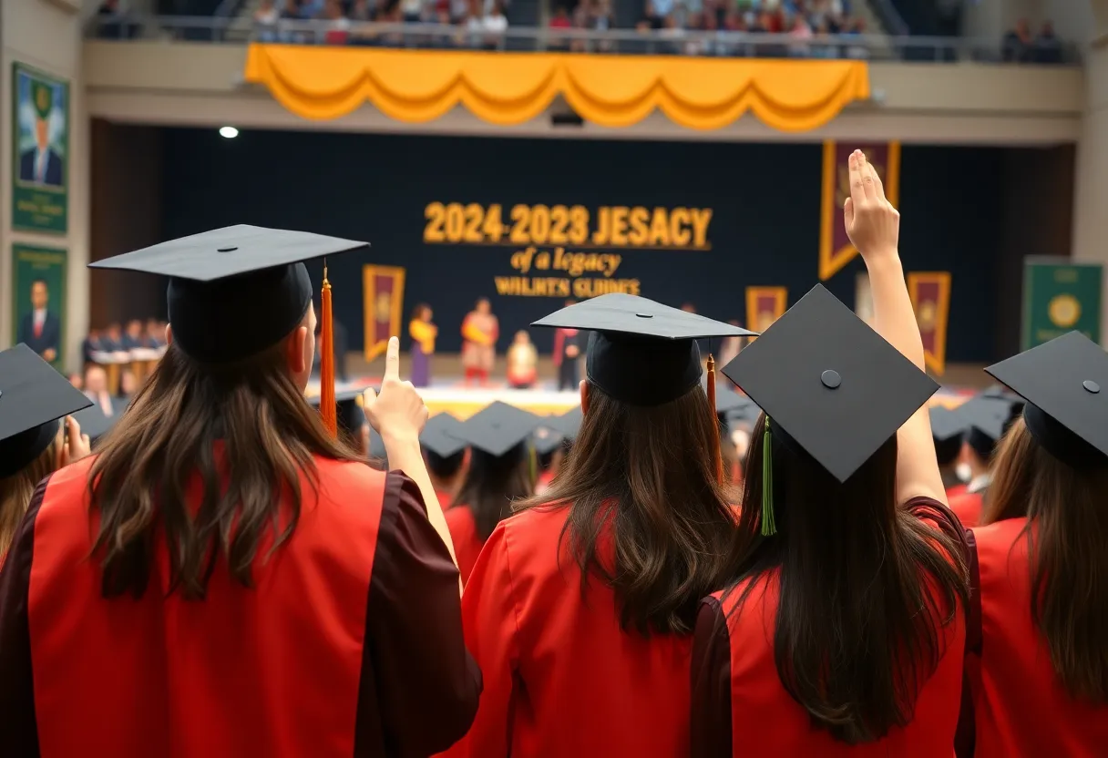 Graduates celebrating at Georgia Southwestern Fall Commencement Ceremony