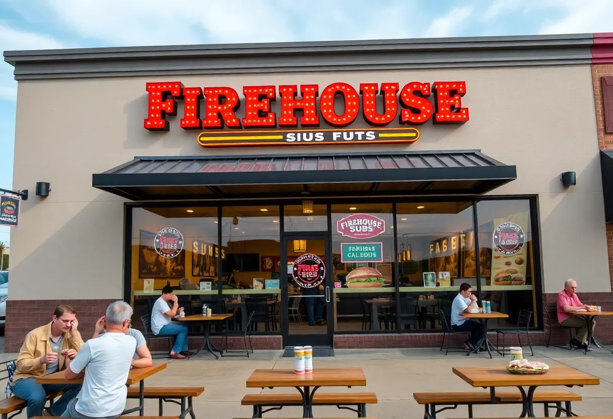 Exterior of Firehouse Subs in Round Rock, Texas