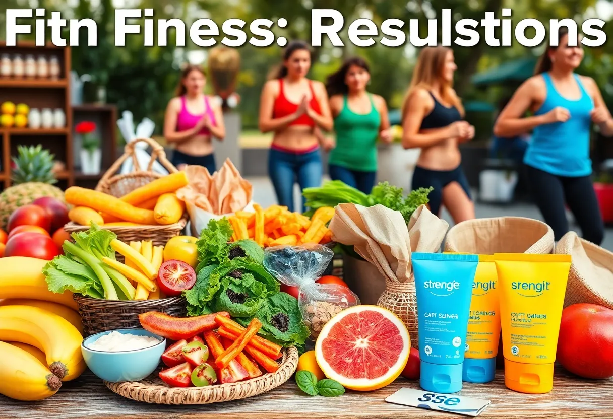 People engaging in fitness activities and healthy eating for 2025 resolutions