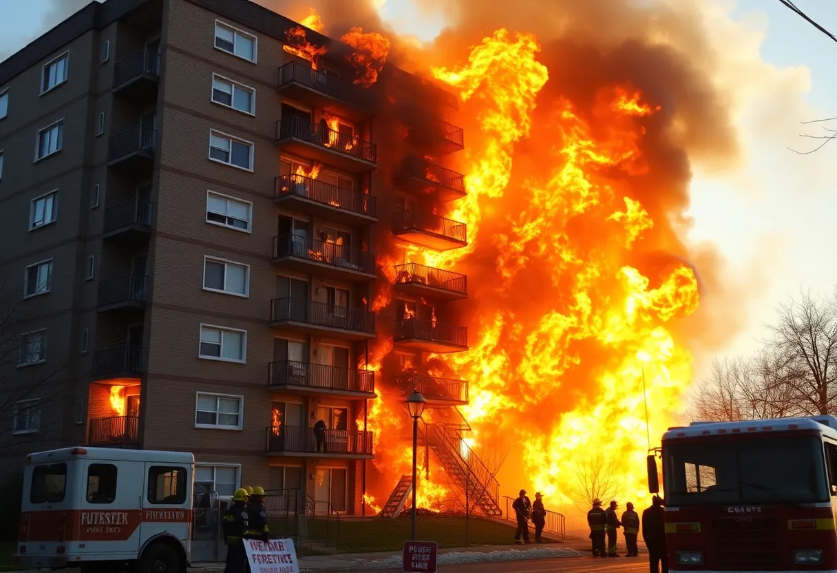 Firefighters battling a large fire in North Austin apartment complex