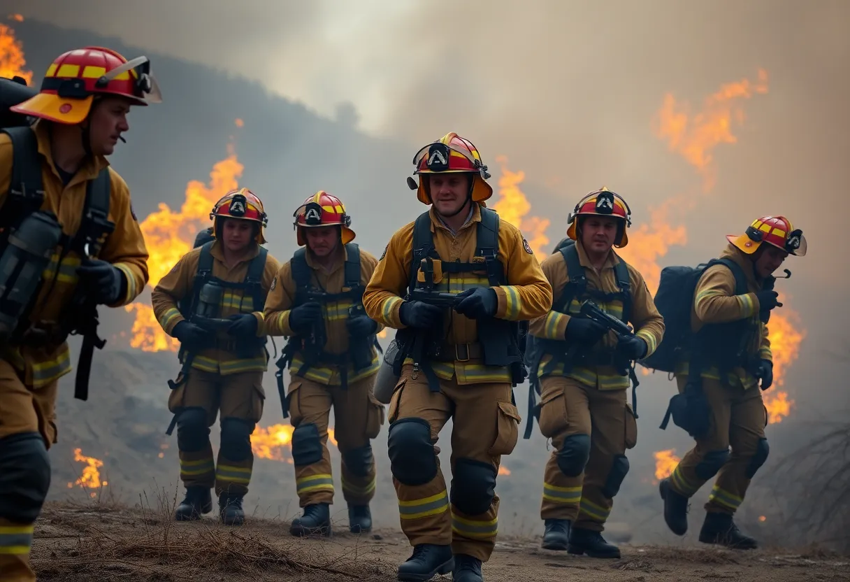 Firefighters from Round Rock, Texas, battling wildfires in California.