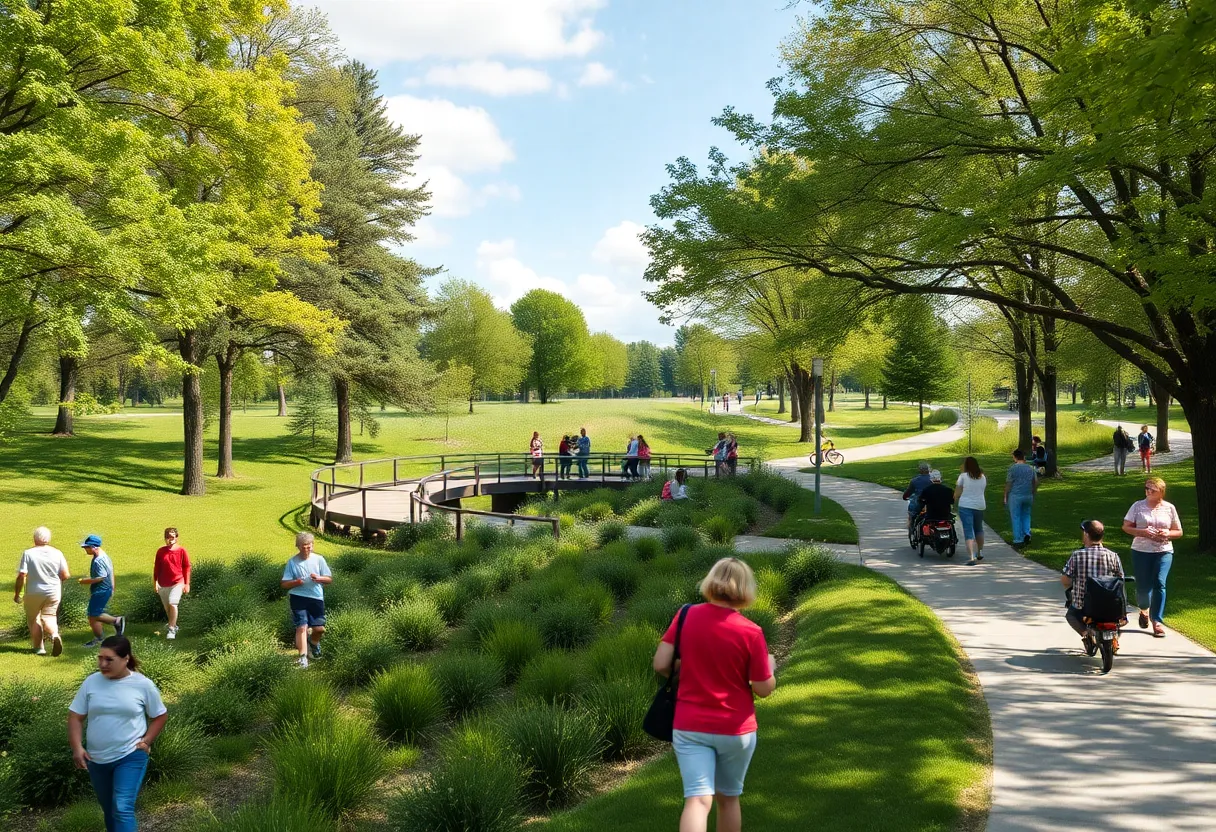 Community members enjoying the new parks and trails in Round Rock.