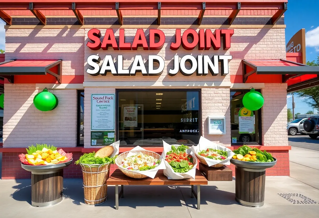 Exterior view of Salad and Go drive-thru in Round Rock, TX