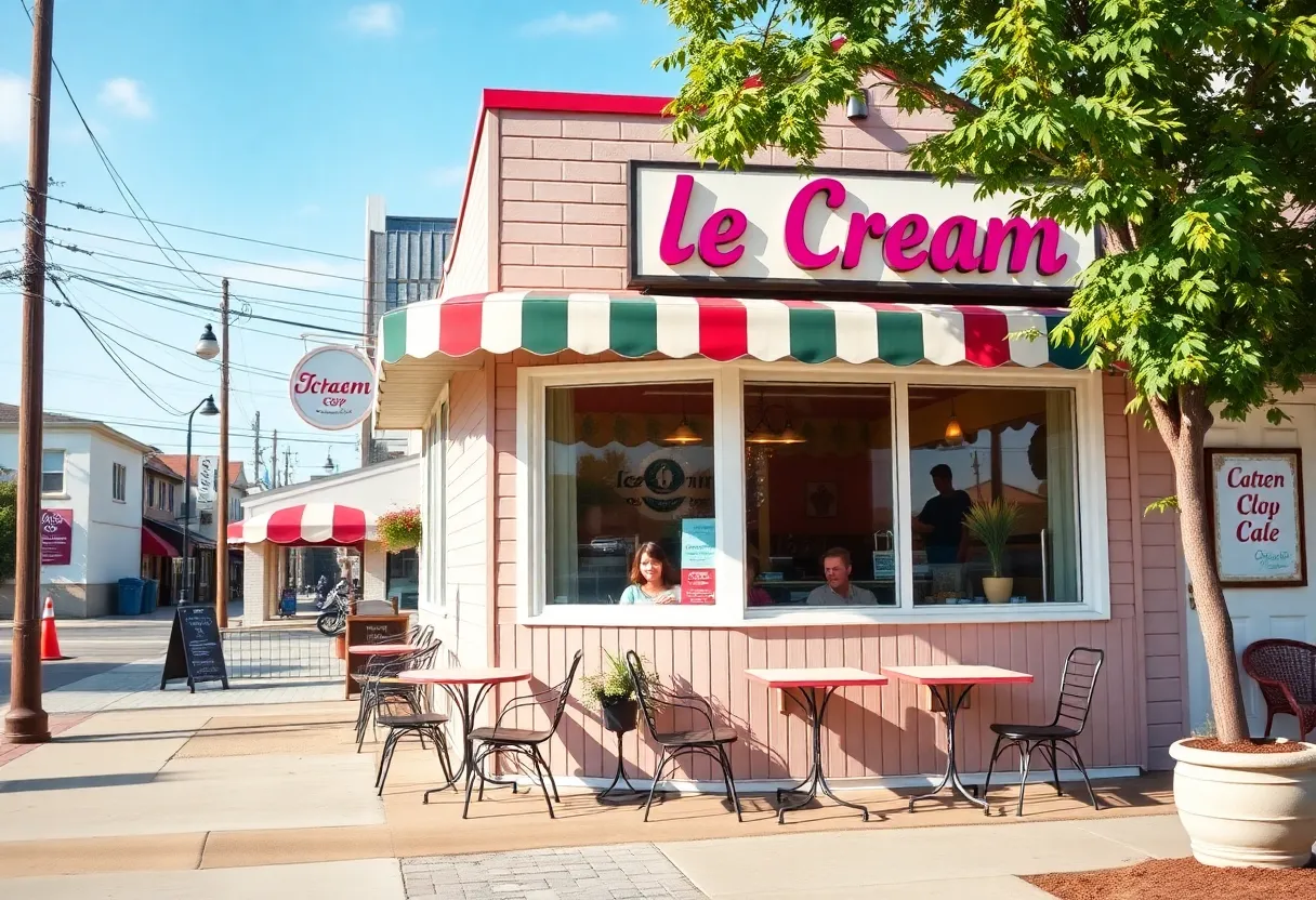 Exterior view of Sweet Retreat Texas Ice Cream Shop