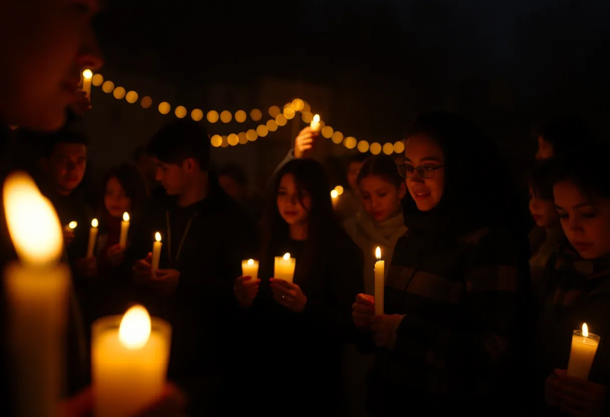 Community members gather for a vigil in Cedar Park