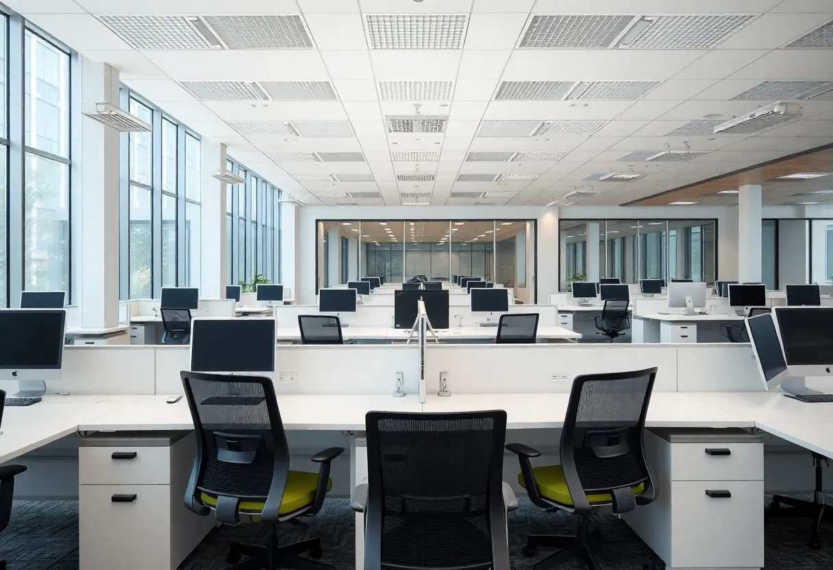 Modern office space representing Dell's return to office policy.