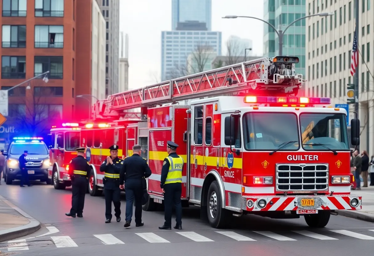 Emergency vehicles at the scene of a gas leak in Georgetown