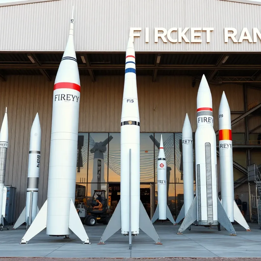 Firefly Aerospace Rocket Ranch expansion with rockets under construction.