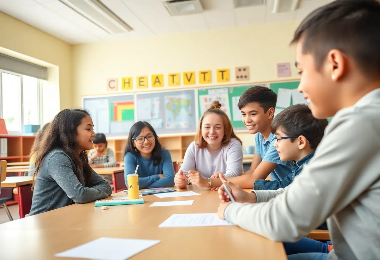 Students participating in a mental health workshop in Georgetown school