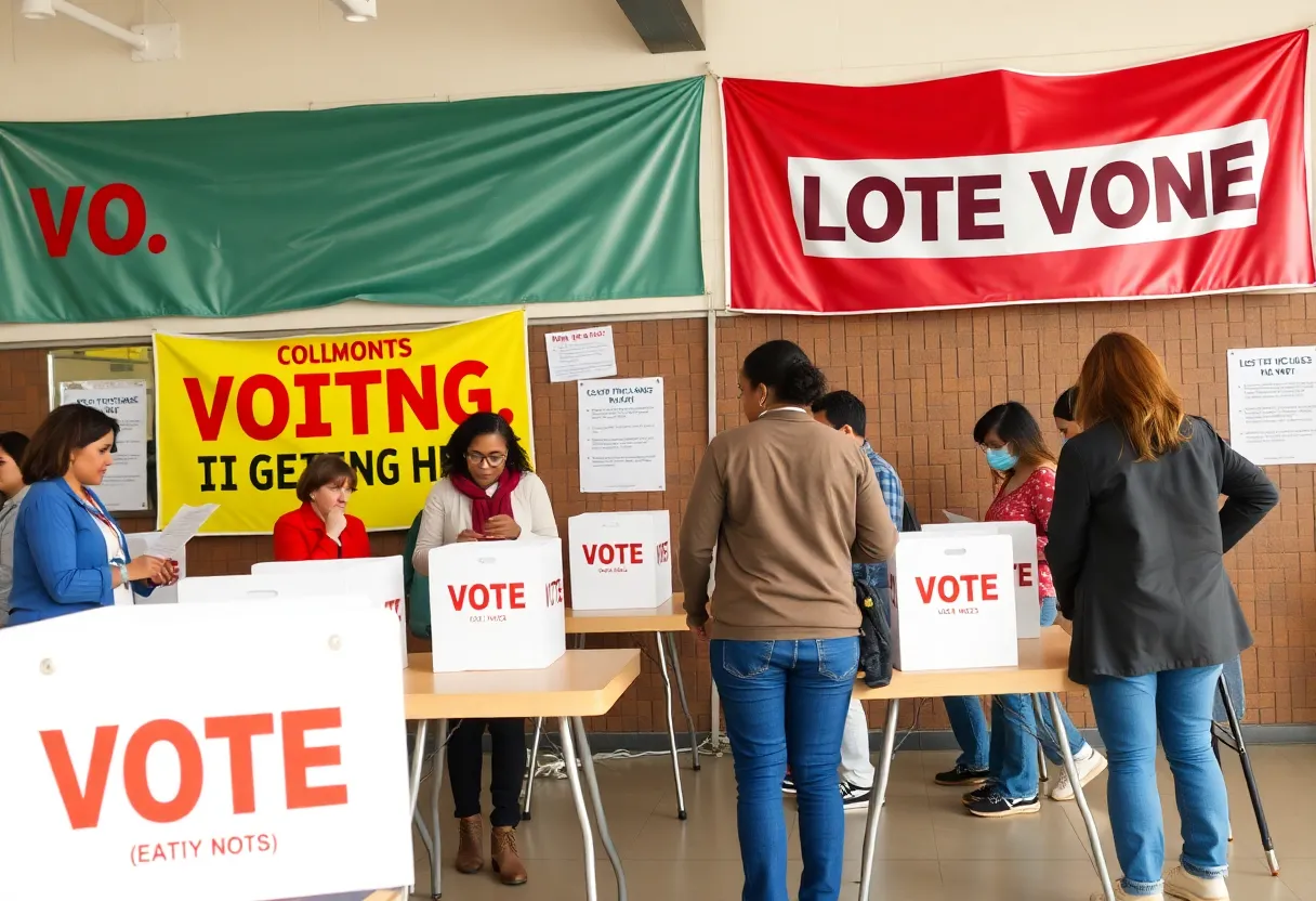Polling station in Leander filled with voters