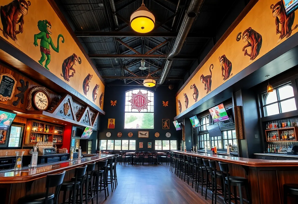 Interior view of Odds Bar & Bistro with eclectic decor