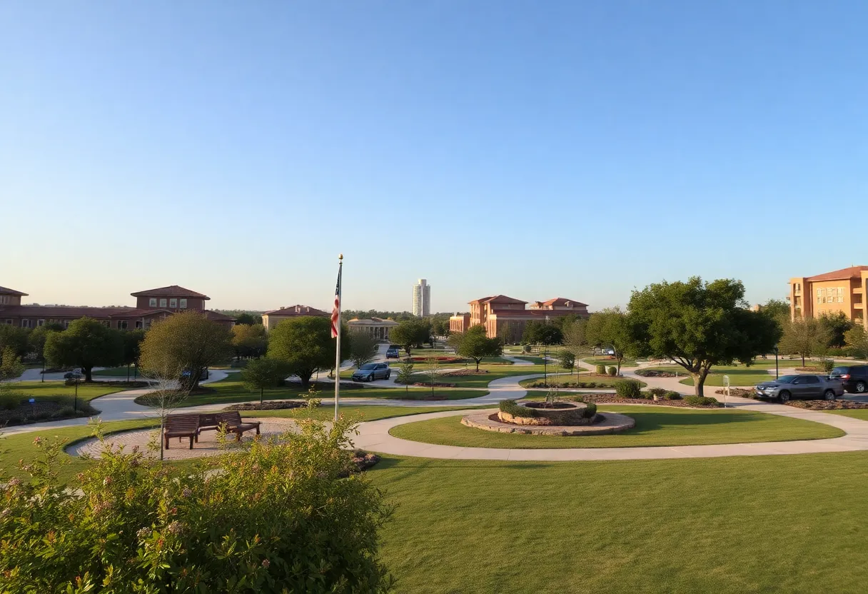 A scenic view of Round Rock highlighting safe community spaces.