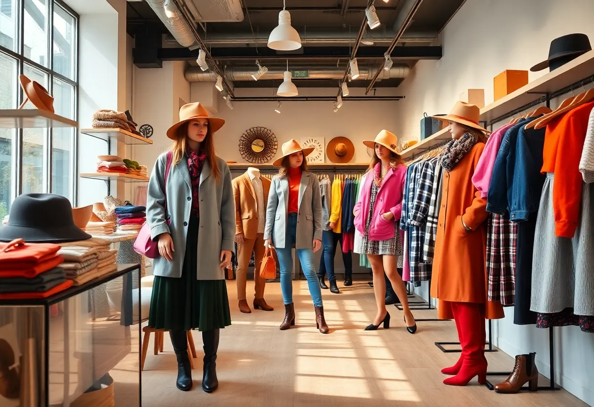 Trendy spring outfits displayed in Blushing Belle Boutique