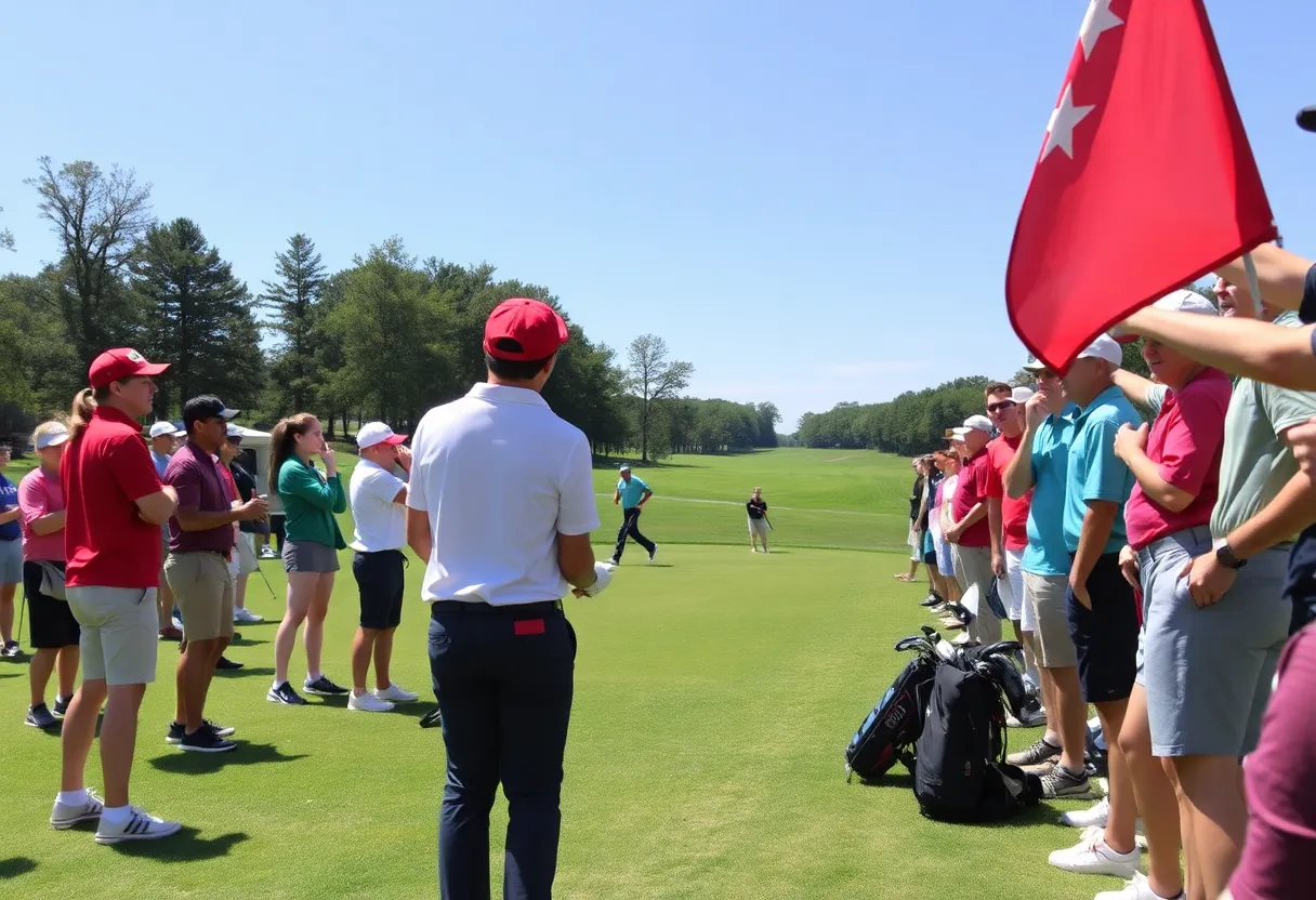 Texas Men's Golf Team celebrating victory at Southwestern Invitational