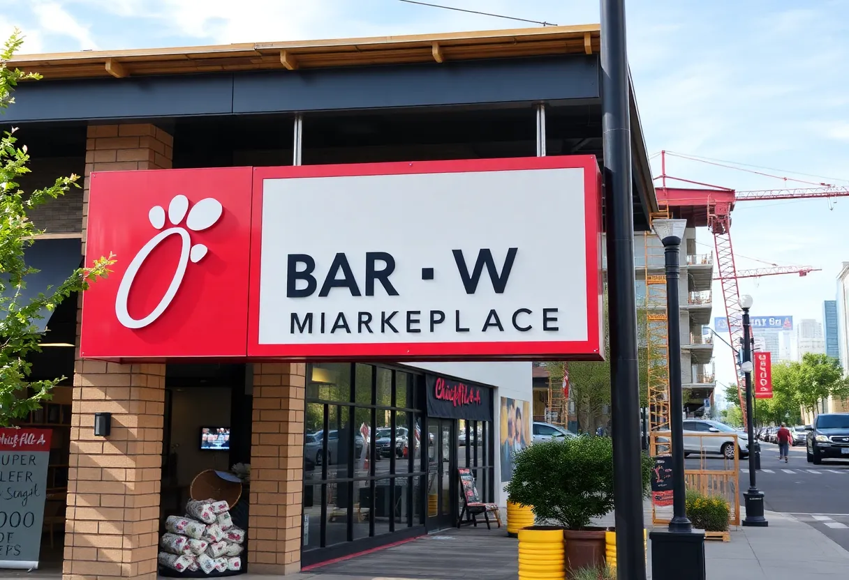 Construction area at Bar W Marketplace for new Chick-fil-A