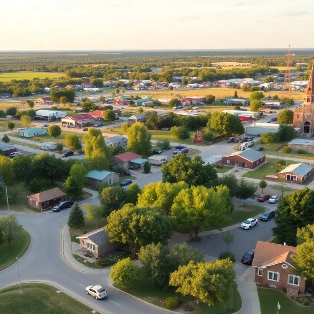 Landscape view of Caldwell County in Texas