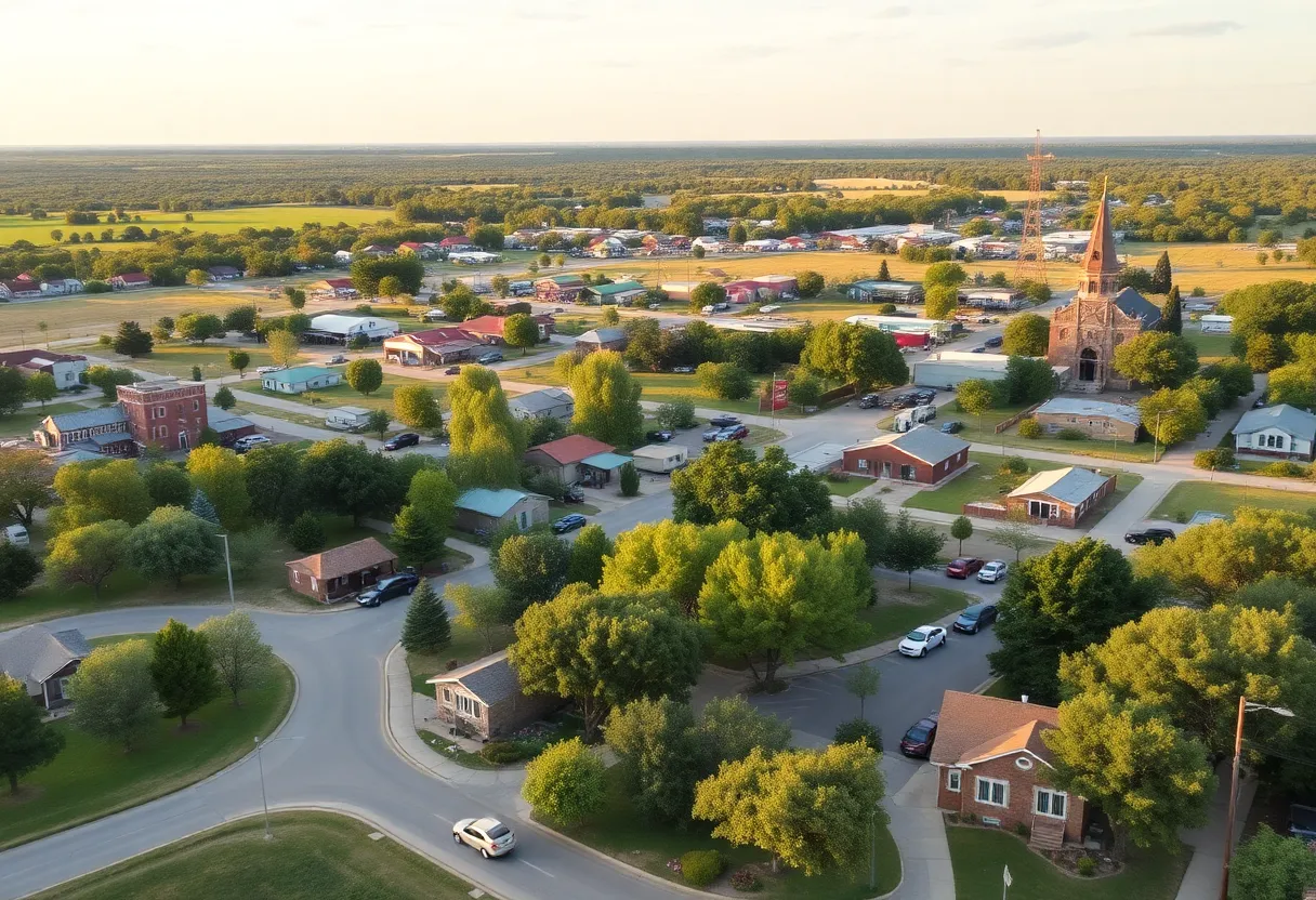 Landscape view of Caldwell County in Texas
