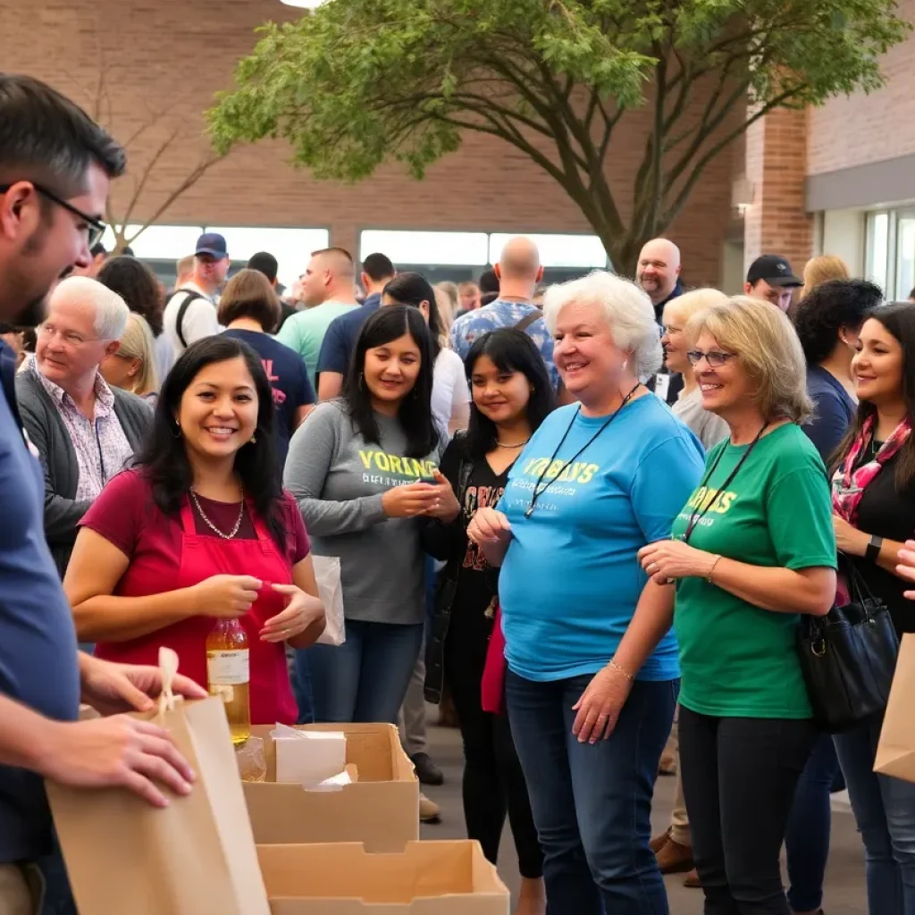 Volunteers collaborating in Round Rock community event