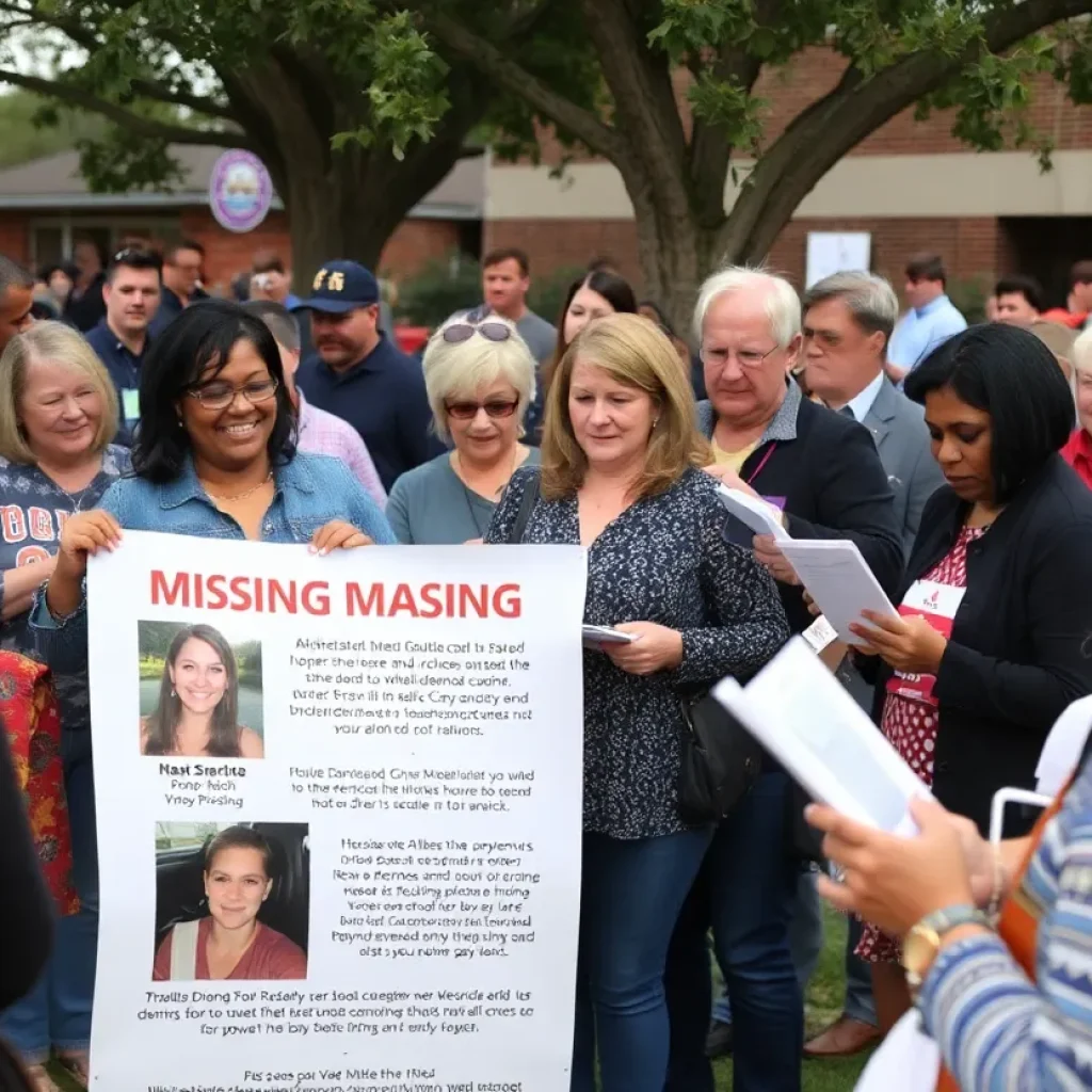 Community members participating in the search for a missing woman in Pflugerville