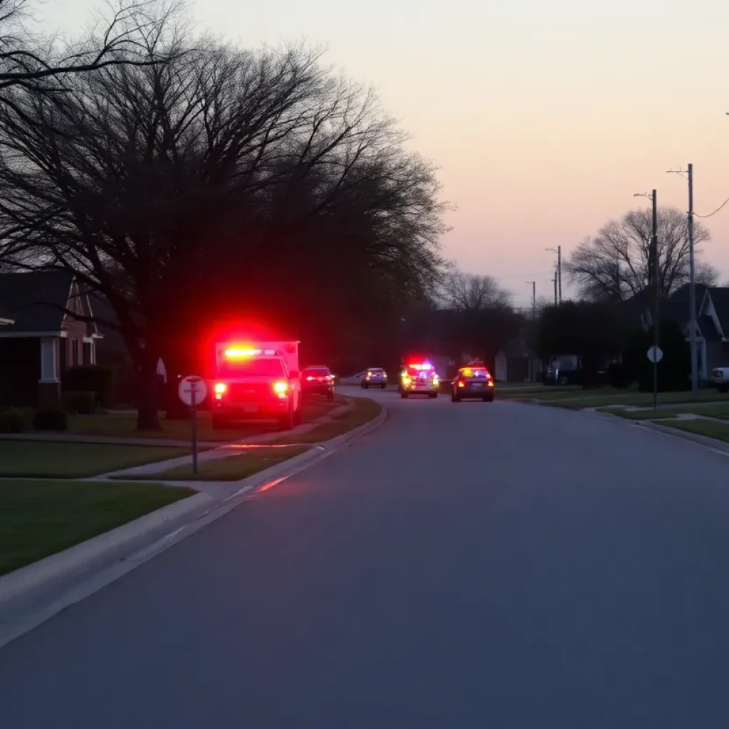 Emergency services responding to a rollover crash in Manor, Texas.