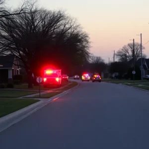 Emergency services responding to a rollover crash in Manor, Texas.