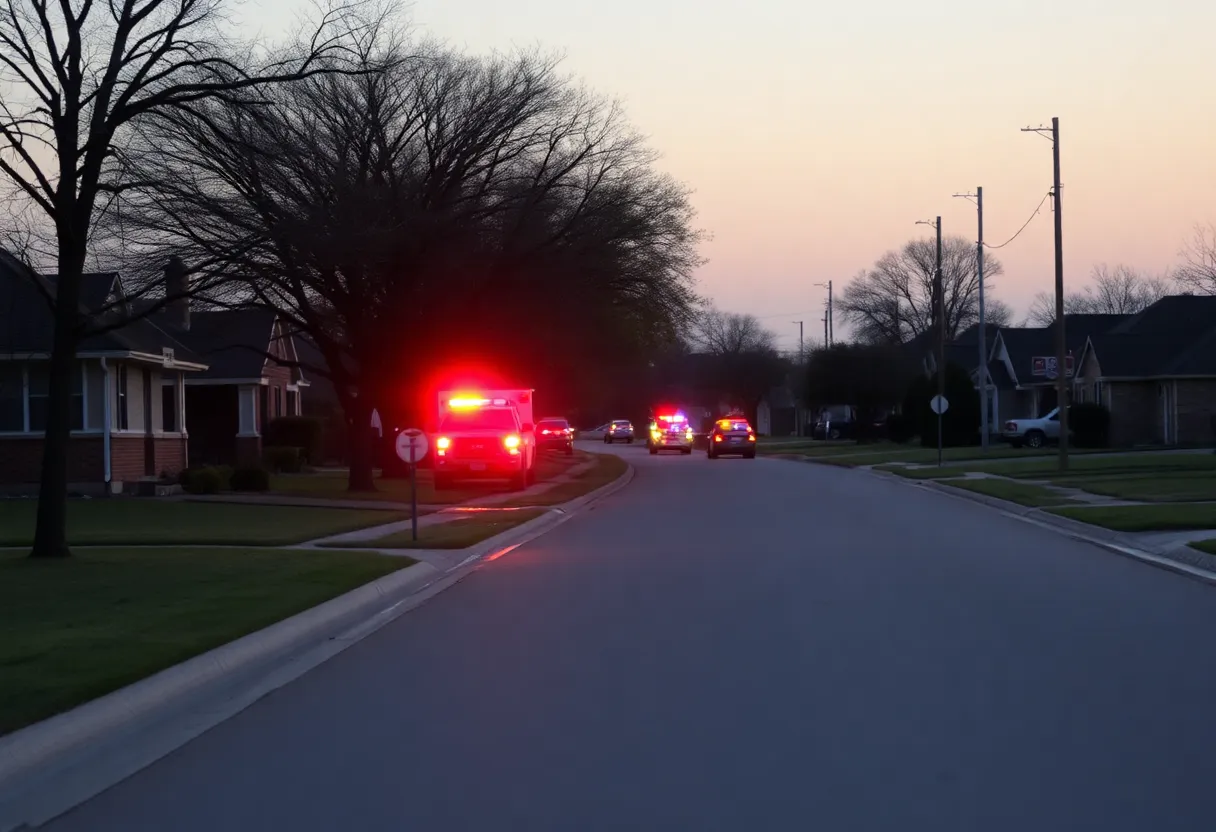 Emergency services responding to a rollover crash in Manor, Texas.