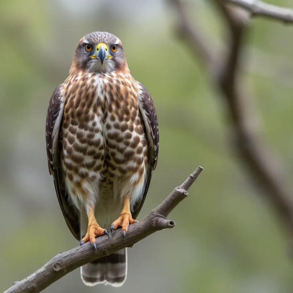 Injured Cooper's Hawk in rehabilitation