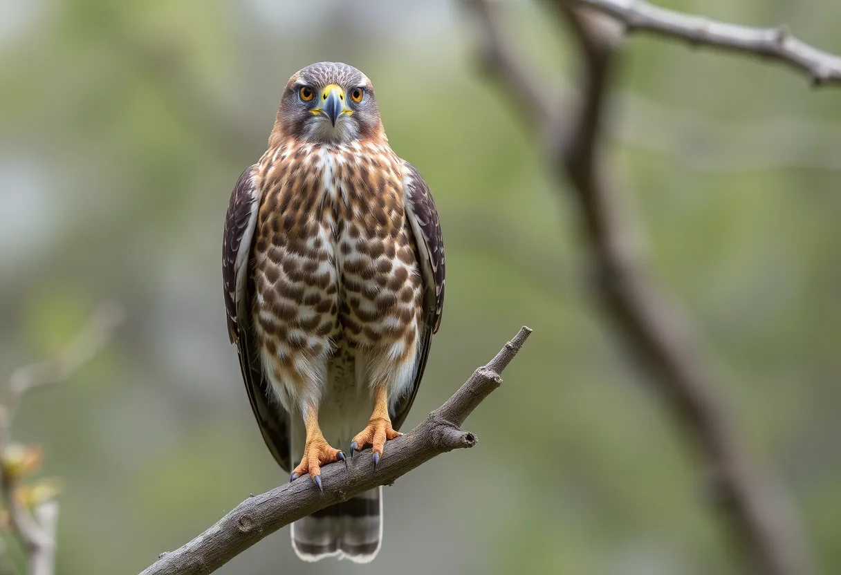Injured Cooper's Hawk in rehabilitation
