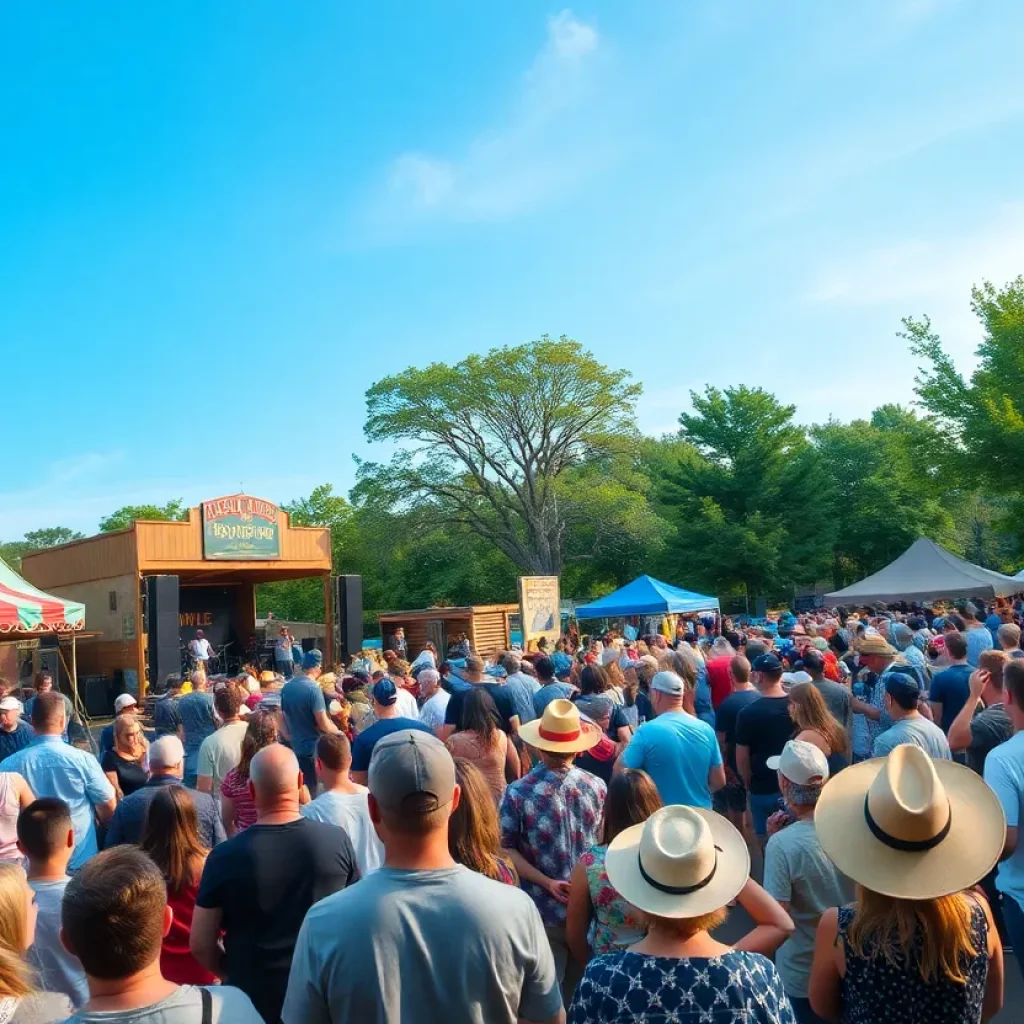Crowds enjoying the Two Step Inn Music Festival in Georgetown, Texas.