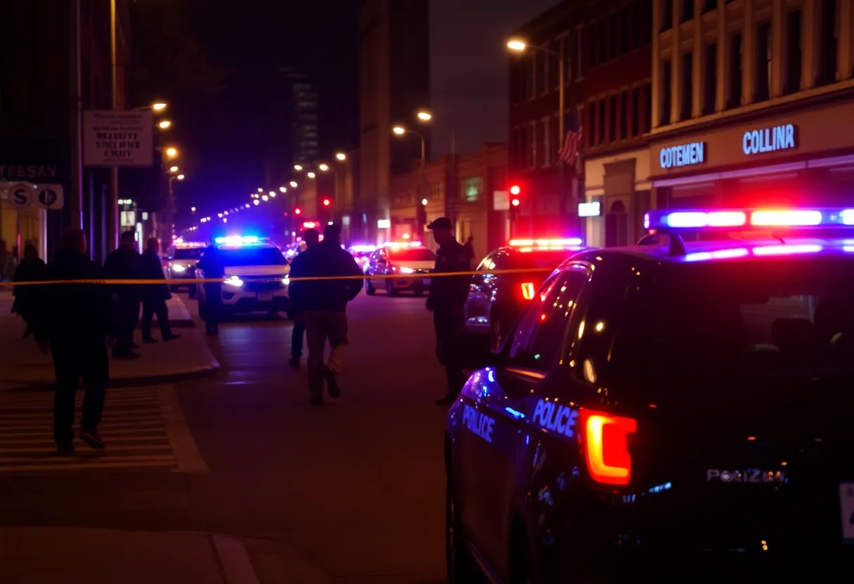 Police investigating a crime scene in Austin