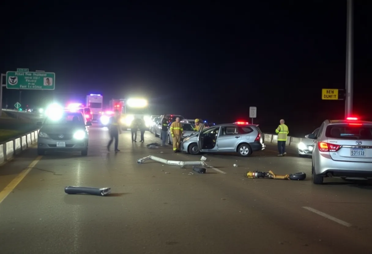 Scene of a tragic multi-vehicle crash on Austin's I-35.