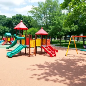 New playground equipment at Bowman Park in Round Rock