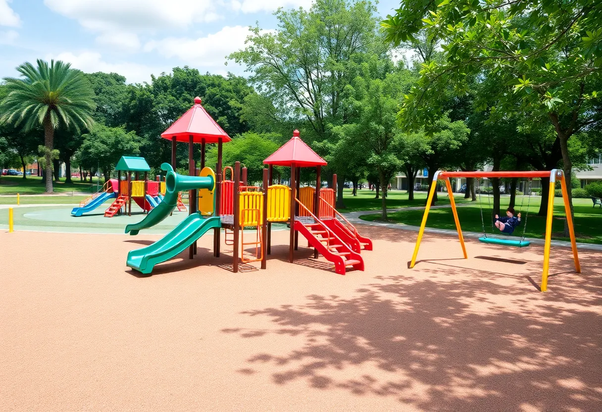 New playground equipment at Bowman Park in Round Rock