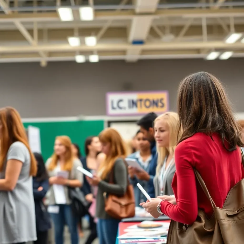 Job seekers exploring opportunities at Georgetown ISD Spring Job Fair