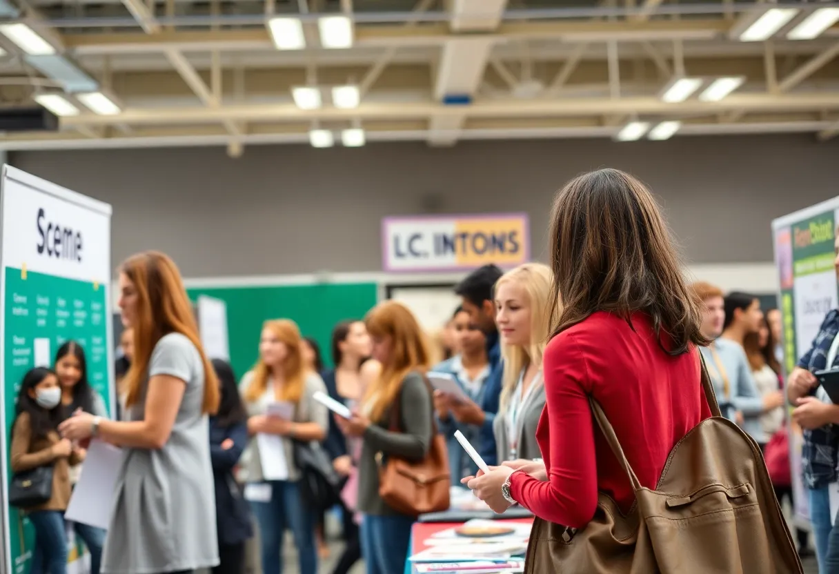 Job seekers exploring opportunities at Georgetown ISD Spring Job Fair