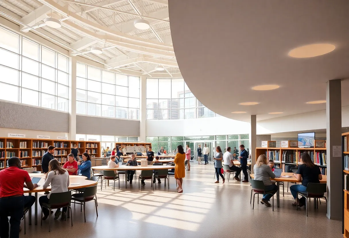 Architectural plans for Georgetown library expansion with community engagement