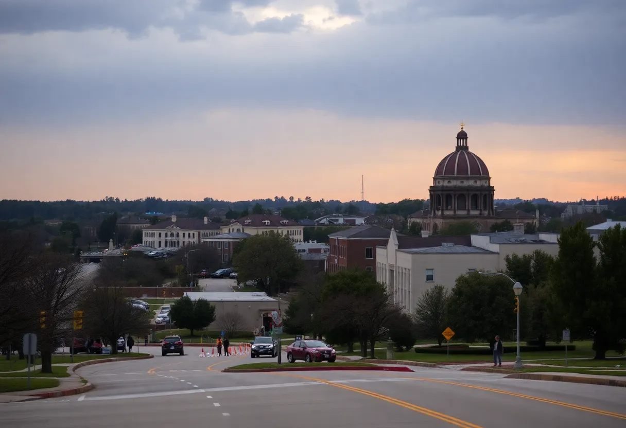 A memorial scene in Georgetown, Texas, representing the community's sorrow