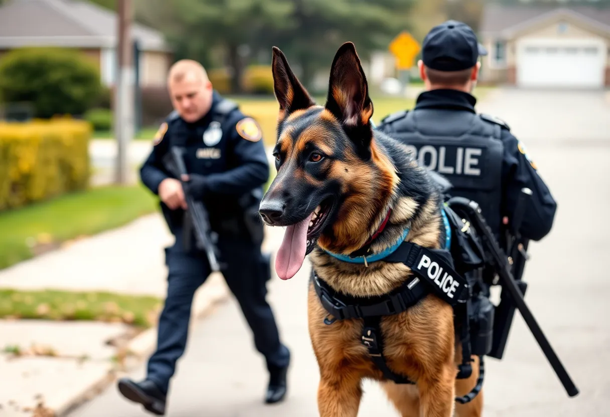 Georgetown Police K-9 unit during a drug seizure operation