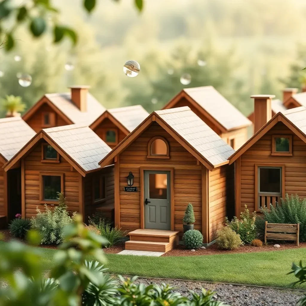 Conceptual image of tiny homes community in Georgetown