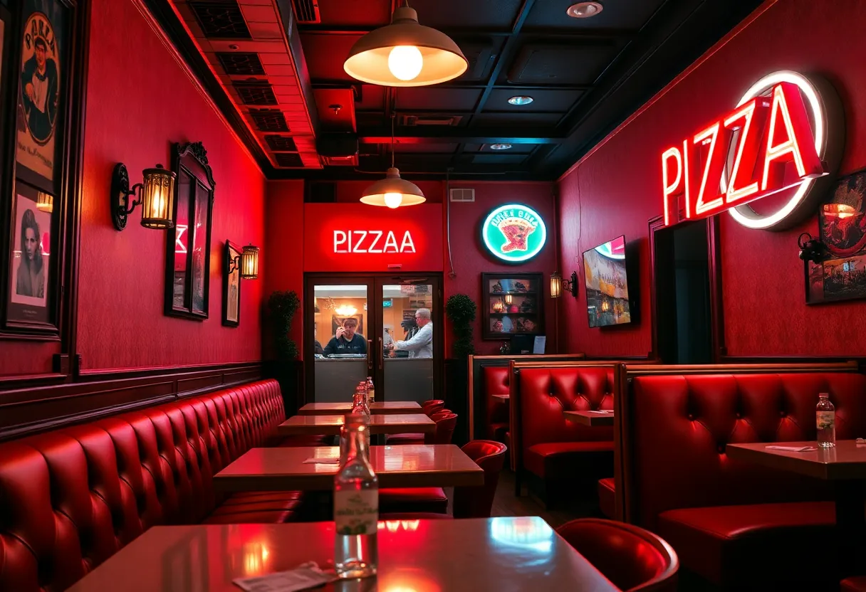 Cozy dining area at Home Slice Pizza in North Austin