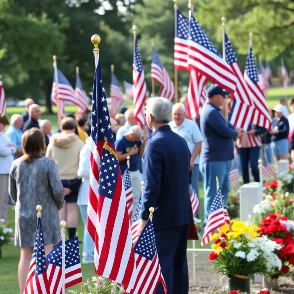 Community members attending the Memorial Day ceremony in Round Rock