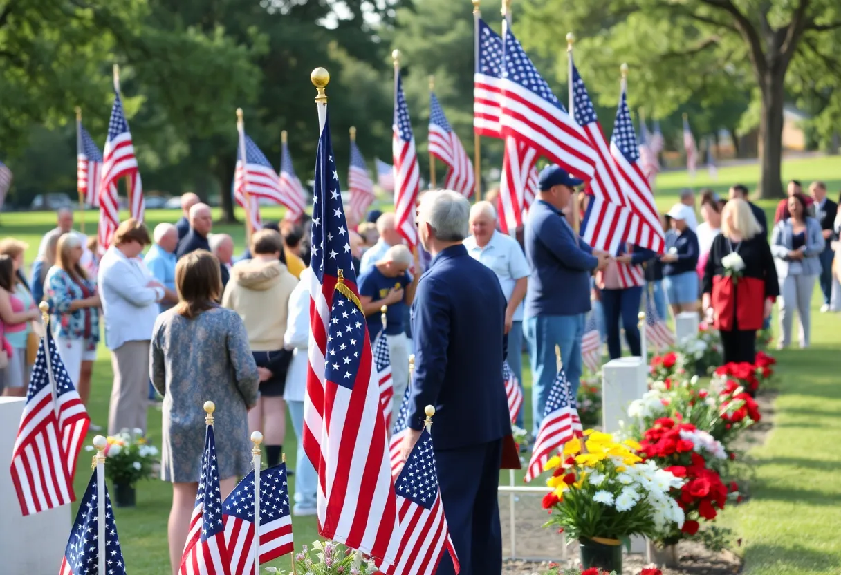 Community members attending the Memorial Day ceremony in Round Rock