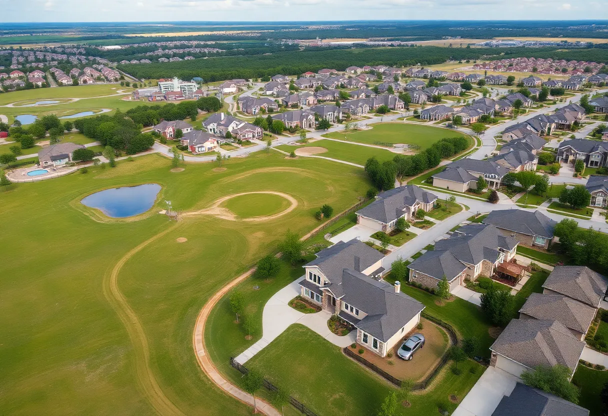 Overview of the Nolina community featuring homes and amenities